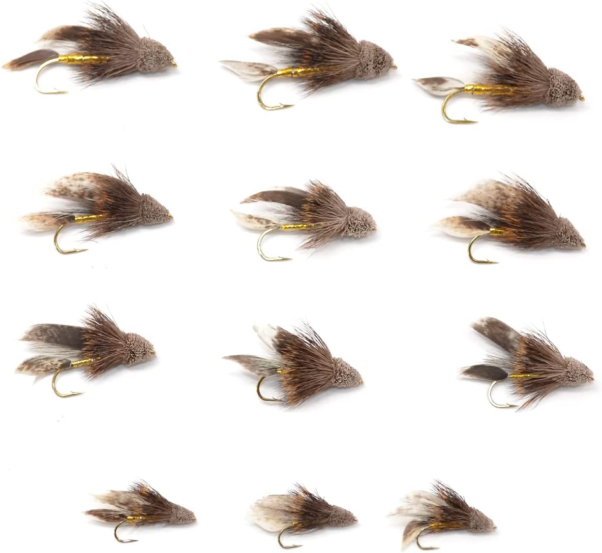 The Fly Fishing Place Trout Fly Assortment Muddler Minnow Streamer Flies Collection 1 Dozen