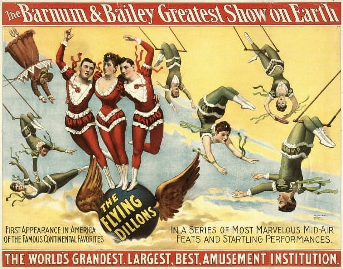The Flying Dillons Circus Act Circus Canvas Art - (18 x 24)