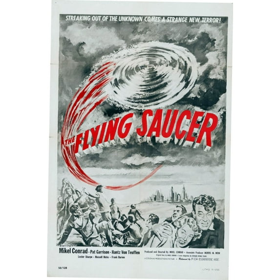 The Flying Saucer Movie Poster 12In x 16In Print on Metal Sign Size: 12x16 Square Adults Posters