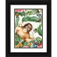 thumbnail image 1 of The Font Diva 14x18 Black Ornate Wood Framed with Double Matting Museum Art Print Titled - Monkey Around, 1 of 4
