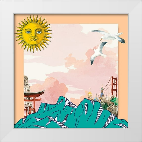 The Font Diva 20x20 White Modern Wood Framed Museum Art Print Titled - Sunshine State Of Mind