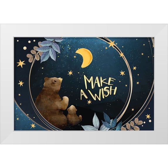 The Font Diva 32x23 White Modern Wood Framed Museum Art Print Titled - Make A Wish
