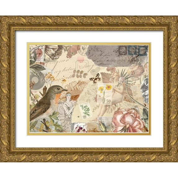 The Font Diva 32x25 Gold Ornate Wood Framed with Double Matting Museum Art Print Titled - Letters to Home