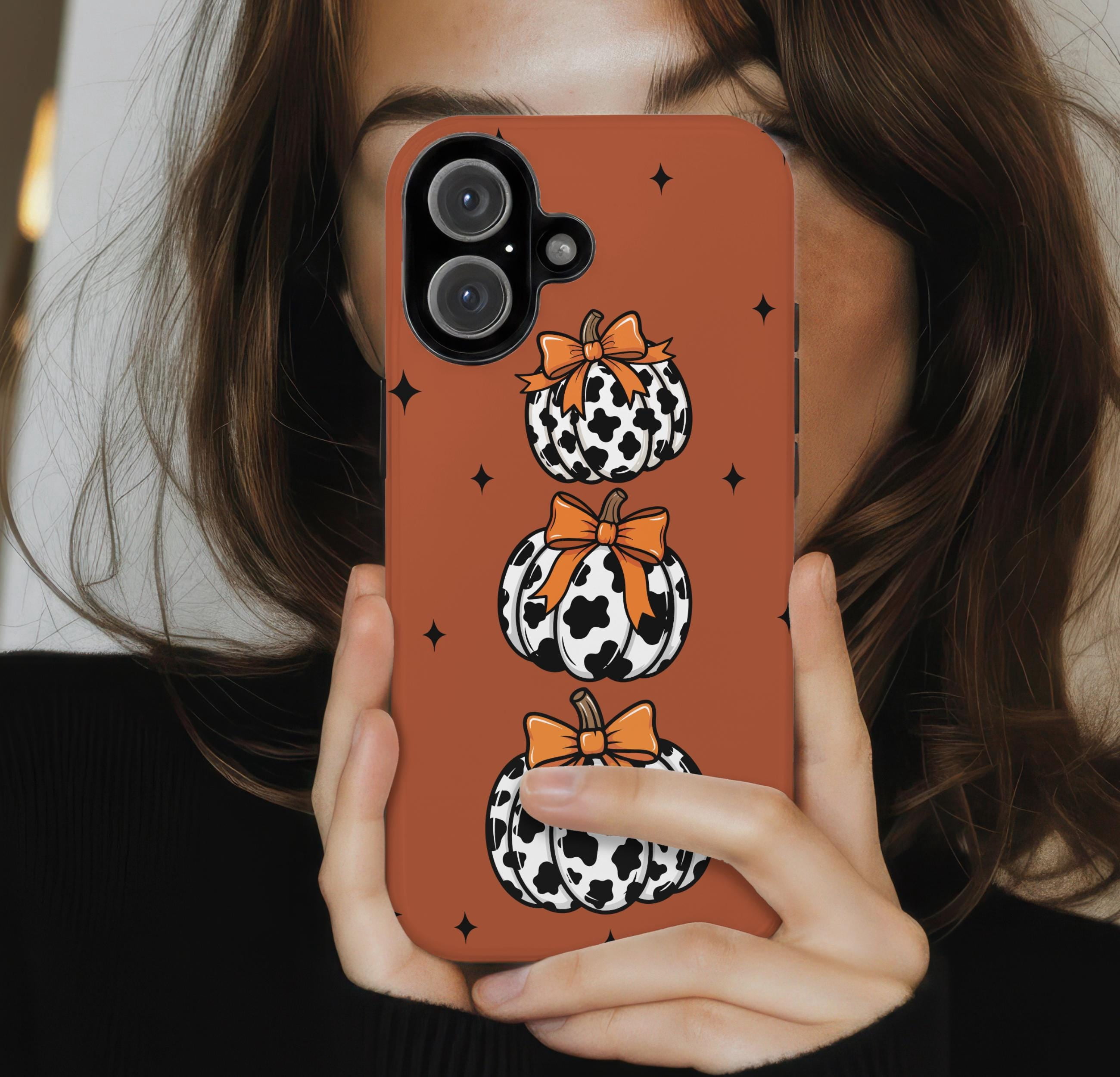 The Fontaine Phone Case, Cow print pumpkin stack, for iPhone 15 Pro Max ...