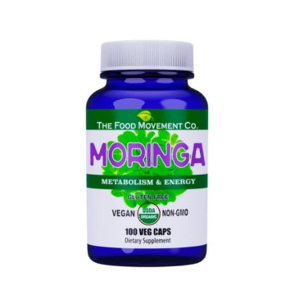 The Food Movement - Moringa Freeze Dried | Organic Super Food | 100 capsules