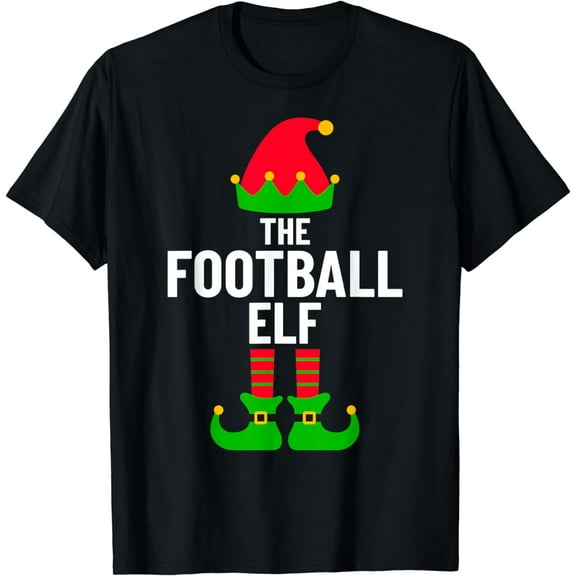 The Football Elf Christmas Party Matching Family Elf T-Shirt