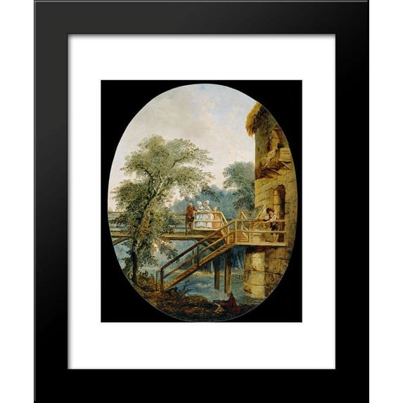 The Footbridge 20x24 Framed Art Print by Hubert Robert