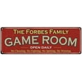 thumbnail image 1 of The Forbes Family Red Game Room Metal 6x18 Sign 106180038620, 1 of 1