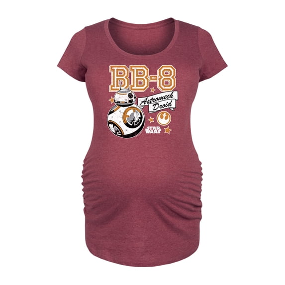 The Force Awakens - BB8 -8 Collegiate - Maternity Scoop Neck Tee