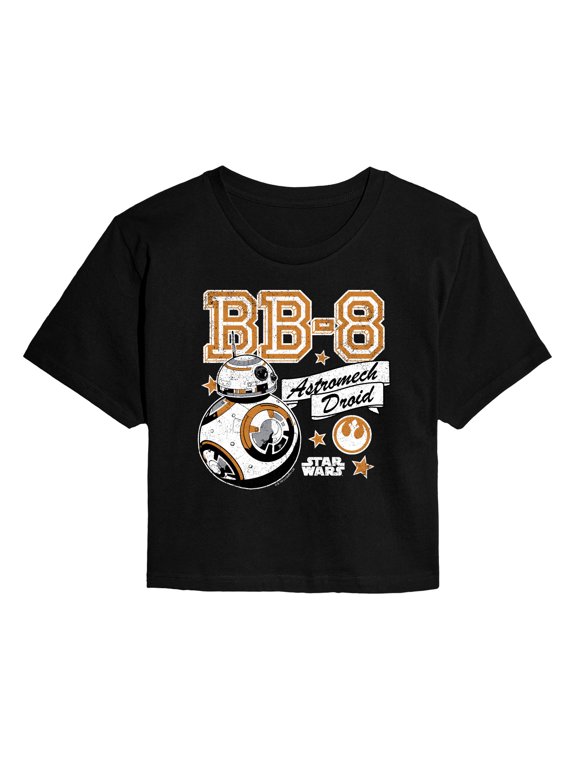 - BB-8 Astromech Droid - Juniors Cropped Graphic T-Shirt