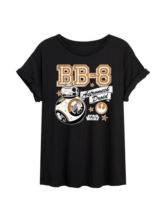 - BB-8 Astromech Droid - Juniors Oversized Graphic T-Shirt