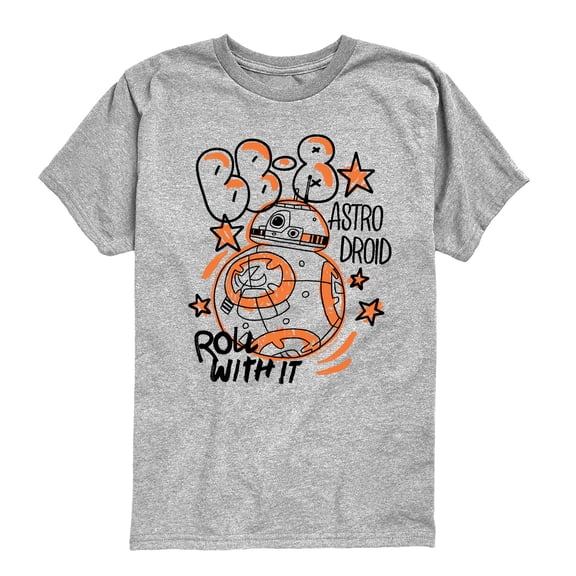 The Force Awakens - BB-8 Roll With It - Youth Boys Short Sleeve Graphic T-Shirt