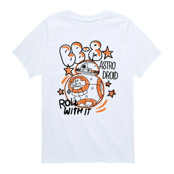 The Force Awakens - BB-8 Roll With It - Youth Boys Short Sleeve Graphic T-Shirt