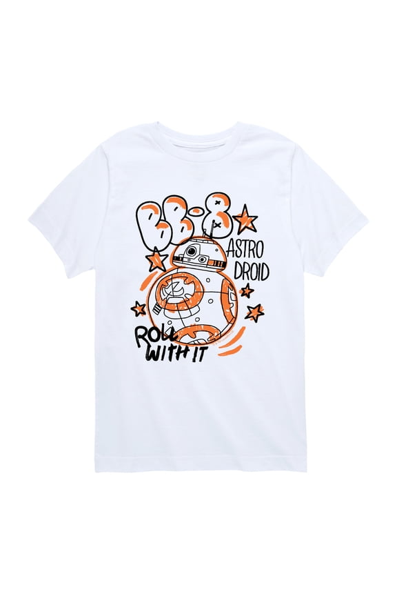 The Force Awakens - BB-8 Roll With It - Youth Boys Short Sleeve Graphic T-Shirt