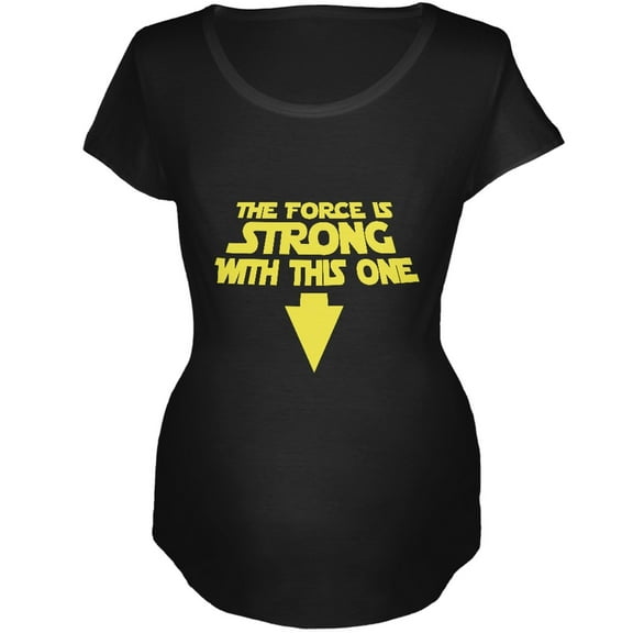 The Force Is Strong With This One Black Maternity Soft T-Shirt - Small