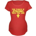 thumbnail image 1 of The Force Is Strong With This One Maternity Soft T Shirt Red SM, 1 of 1