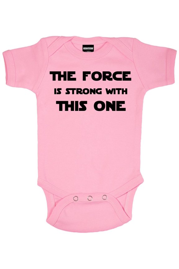 The Force is Strong Pink Baby Bodysuit