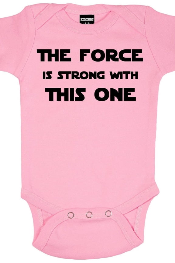 The Force is Strong Pink Baby Bodysuit