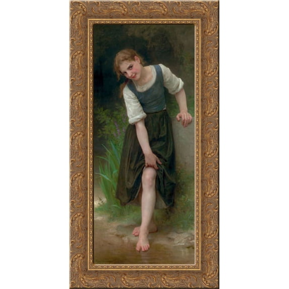 The Ford 15x24 Gold Ornate Wood Framed Canvas Art by Bouguereau, William Adolphe