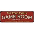 thumbnail image 1 of The Ford Family Red Game Room Metal 8x24 Sign 108240038033, 1 of 1