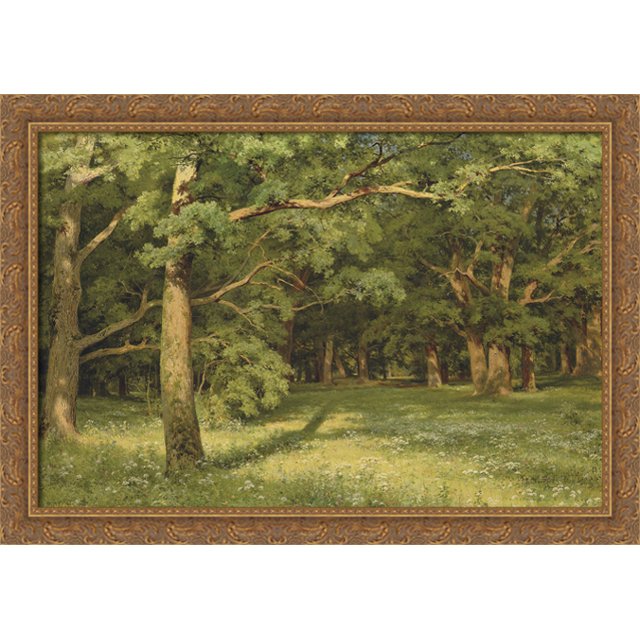The Forest Clearing 40x28 Large Gold Ornate Wood Framed Canvas Art by