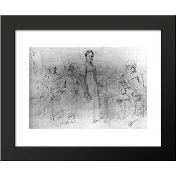 The Forestier Family 20x24 Framed Art Print by Jean Auguste Dominique Ingres