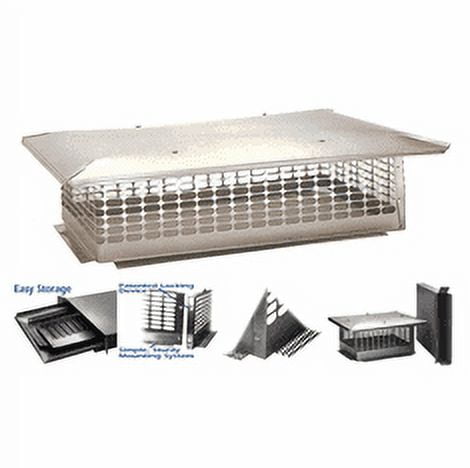Rectangular Stainless Steel Chimney Cap with Removable Hood