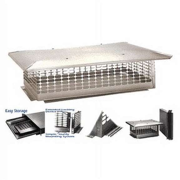 The Forever Cap 19-Inch x 58-Inch Multi Flue Crown Mount Chimney Cap, Stainless Steel