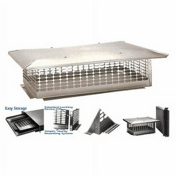 The Forever Cap 23-Inch x 23-Inch Multi Flue Crown Mount Chimney Cap, Stainless Steel