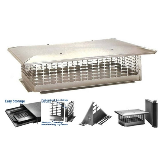 The Forever Cap® 25-Inch x 29-Inch Multi Flue Crown Mount Chimney Cap, Stainless Steel