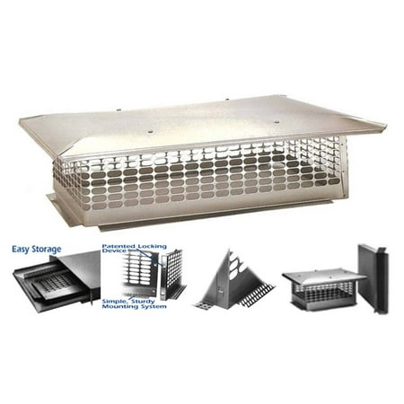 The Forever Cap® 25-Inch x 35-Inch Multi Flue Crown Mount Chimney Cap, Stainless Steel