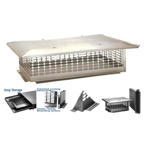 The Forever Cap 25-Inch x 45-Inch Multi Flue Crown Mount Chimney Cap Stainless Steel