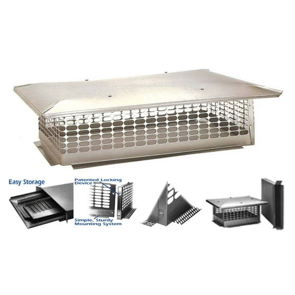 The Forever Cap 28-Inch x 33-Inch Multi Flue Crown Mount Chimney Cap Stainless Steel