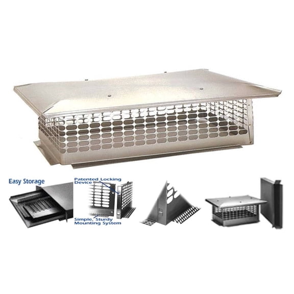 The Forever Cap 31-Inch x 49-Inch Multi Flue Crown Mount Chimney Cap Stainless Steel