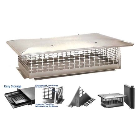 The Forever Cap 9-Inch x 35-Inch Multi Flue Crown Mount Chimney Cap, Stainless Steel