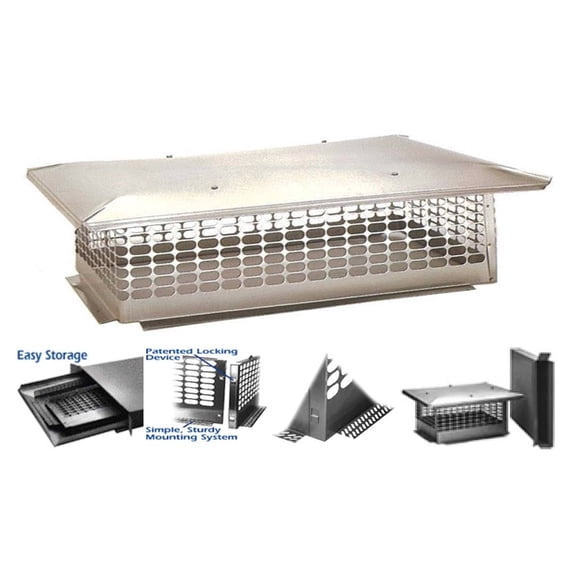 The Forever Cap 9-Inch x 53-Inch Multi Flue Crown Mount Chimney Cap Stainless Steel
