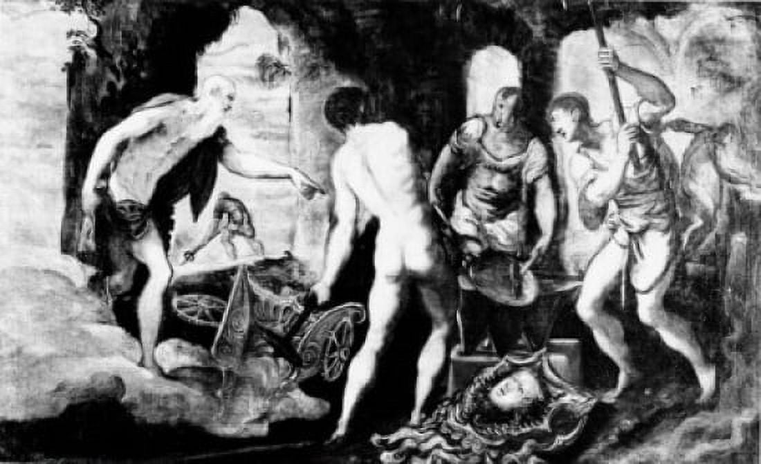 The Forge of the Vulcan by Jacopo Tintoretto 1545-48 (1519-1594) Canvas Art - Jacopo Tintoretto (24 x 36)