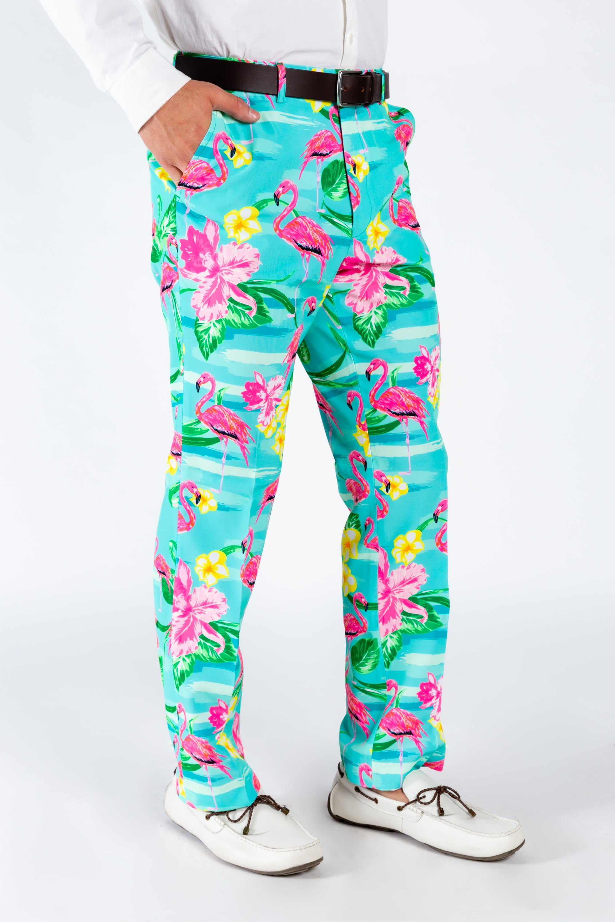 The Fort Lauderdale Vice Shinesty Tropical Flamingo Pattern Suit