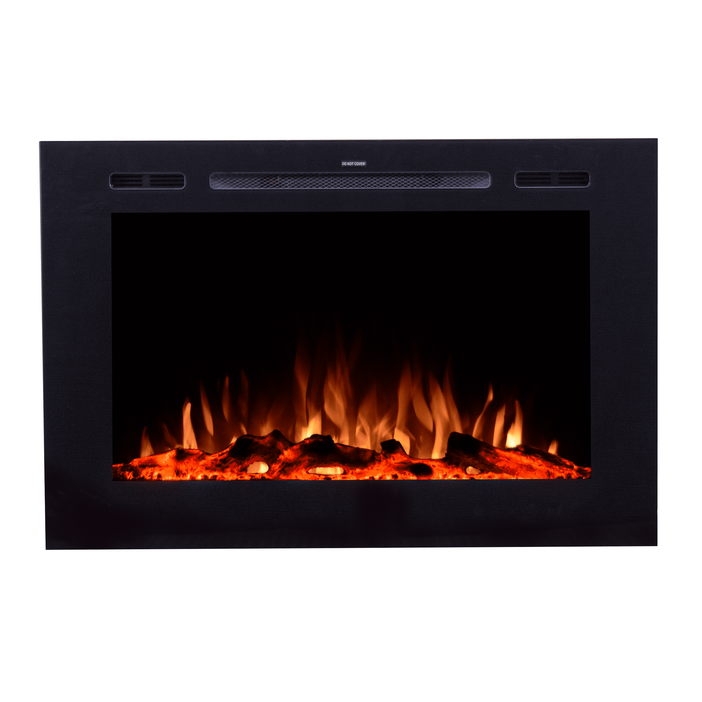 Forte 40" Black Recessed Electric Fireplace with Remote