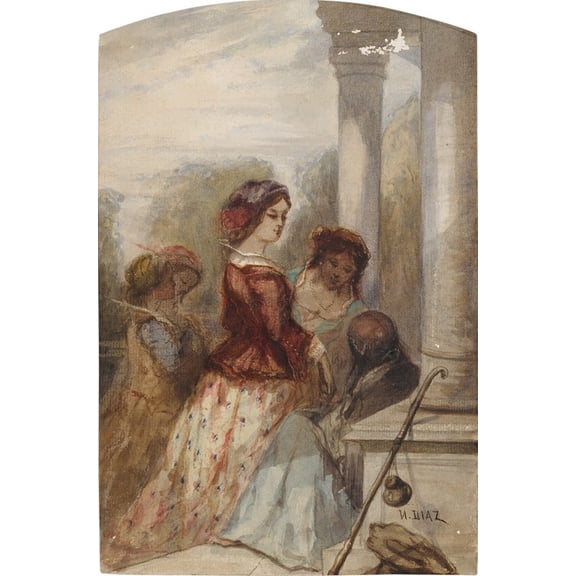 The Fortune Teller Poster Print by Narcisse-Virgile Diaz de La Peña (24 x 36)