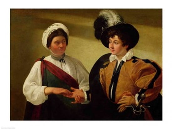 The Fortune Teller c1596-97 Canvas Art - Caravaggio (36 x 24)