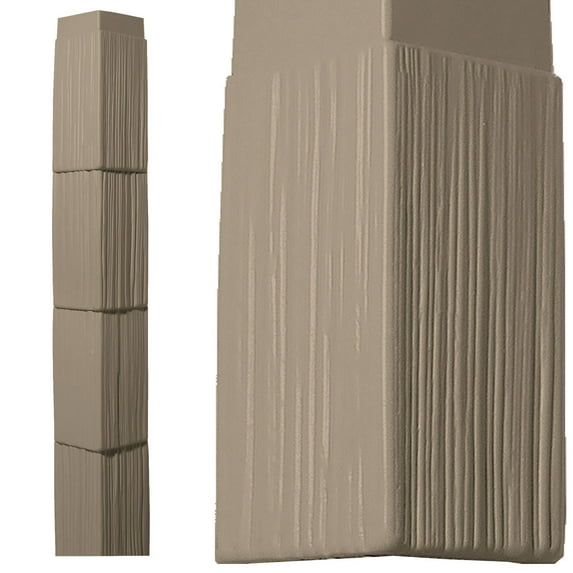 The Foundry 10"W x 60"H Corner Kit for 10" Staggered Shakes (4 Corners and 8 J-Channels), 246 - Toffee
