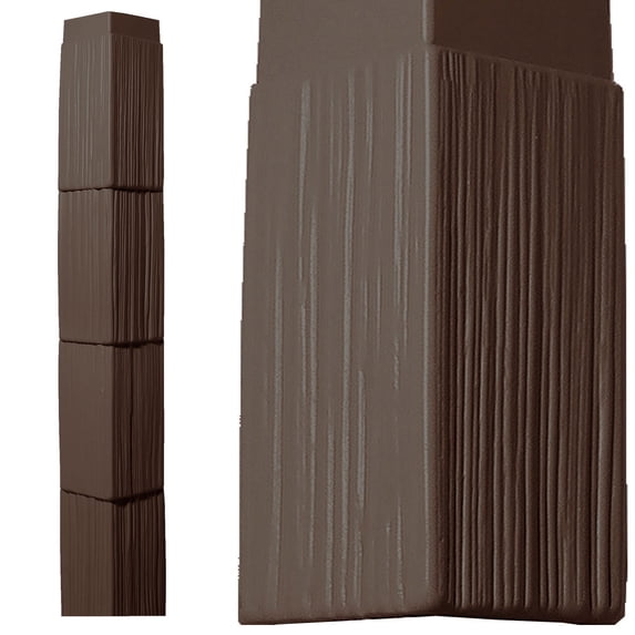The Foundry 10"W x 60"H Corner Kit for 10" Staggered Shakes (4 Corners and 8 J-Channels), 248 - Cocoa