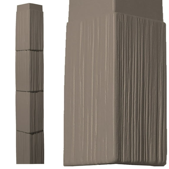 The Foundry 10"W x 60"H Corner Kit for 10" Staggered Shakes (4 Corners and 8 J-Channels), 820 - Vintage Taupe