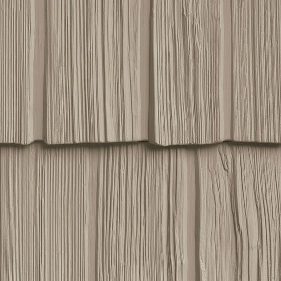 The Foundry 10"W x 62 1/2"L Exposure, Vinyl Staggered Shakes (23 Panels/Ctn. = 100 Sq. Feet), 095 - Lite Khaki