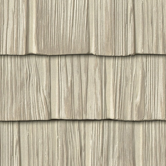 The Foundry 10"W x 62 1/2"L Exposure, Vinyl Staggered Shakes (23 Panels/Ctn. = 100 Sq. Feet), 821 - Sandalwood