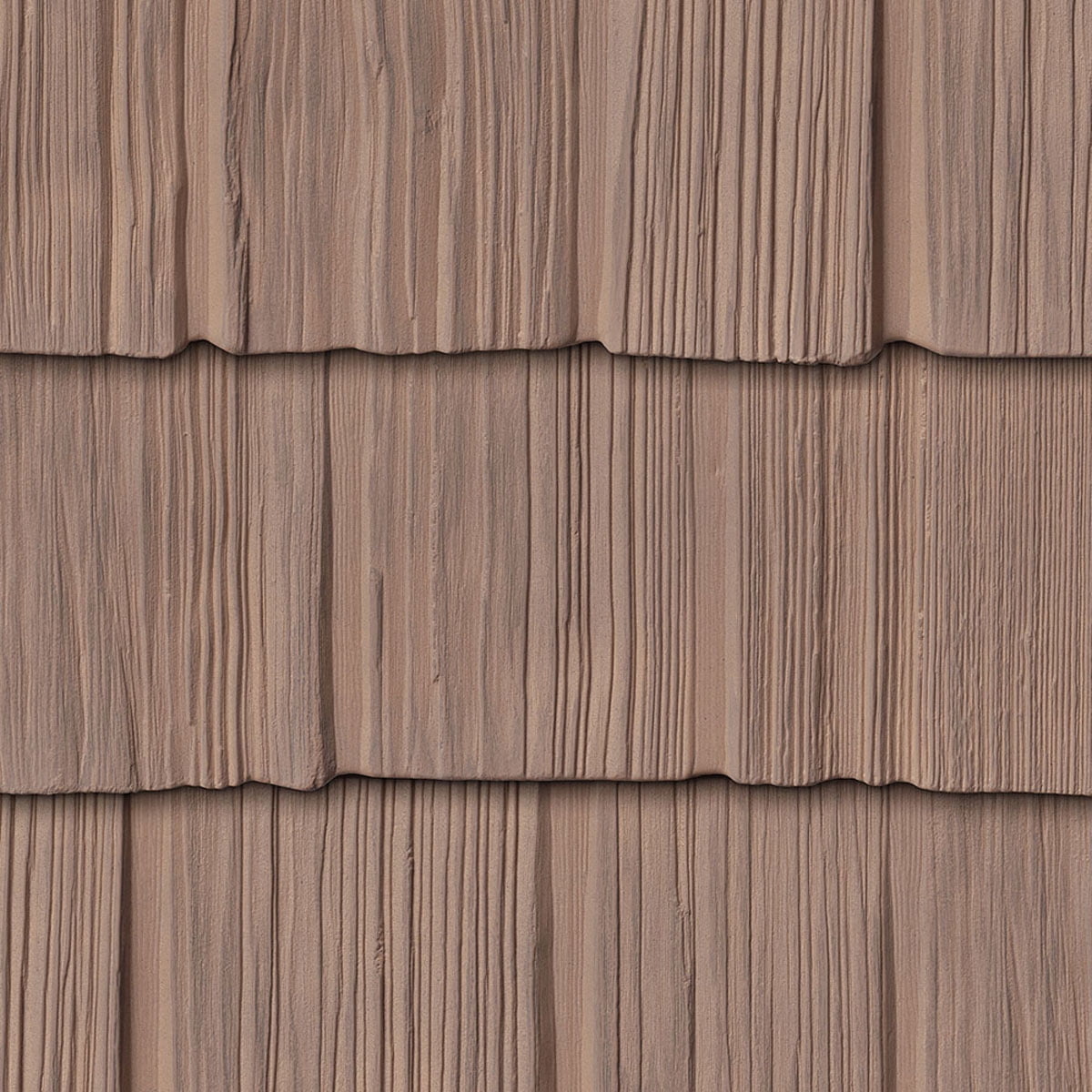 The Foundry 10"W x 62 1/2"L Exposure, Vinyl Staggered Shakes (23 Panels/Ctn. = 100 Sq. Feet), 828 - Rustic Brown