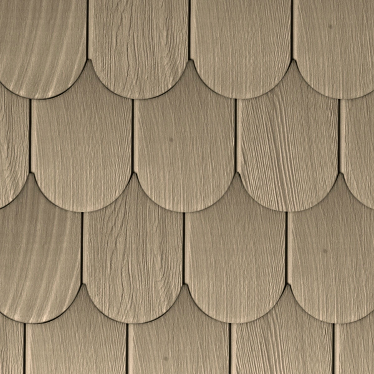 The Foundry 6"W x 60"L Exposure, Vinyl Round Shingles (20 Panels/Ctn. = 50 Sq. Feet), 069 - Oatmeal