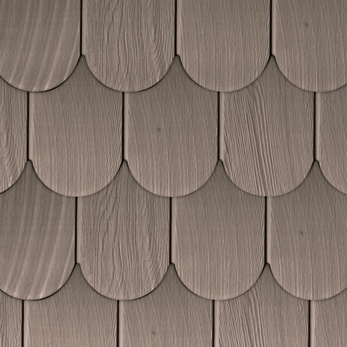 The Foundry 6"W x 60"L Exposure, Vinyl Round Shingles (20 Panels/Ctn. = 50 Sq. Feet), 180 - Driftwood