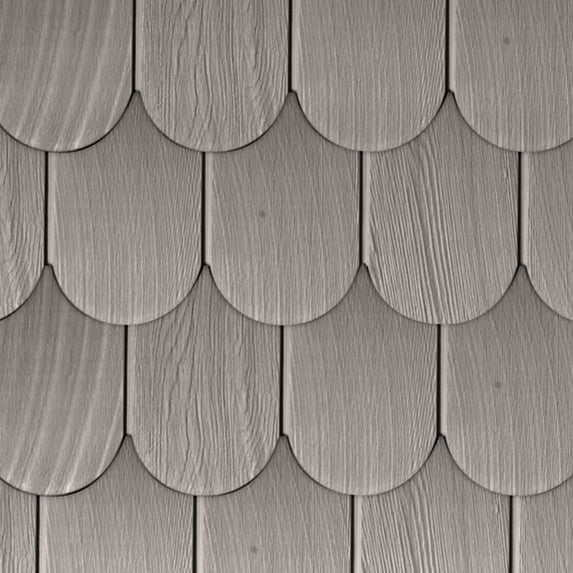 The Foundry 6"W x 60"L Exposure, Vinyl Round Shingles (20 Panels/Ctn. = 50 Sq. Feet), 241 - Slate